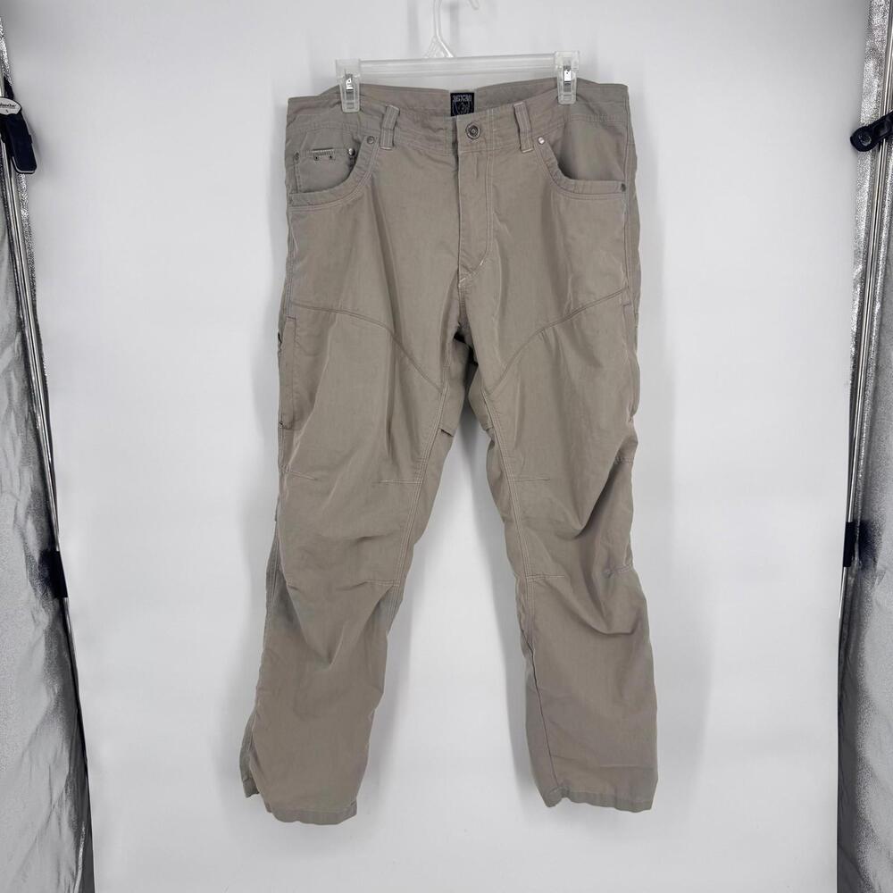 Kuhl Pants Mens 36x30 Tan Vented Crotch Knee Outdoor Hiking Casual Travel Trail